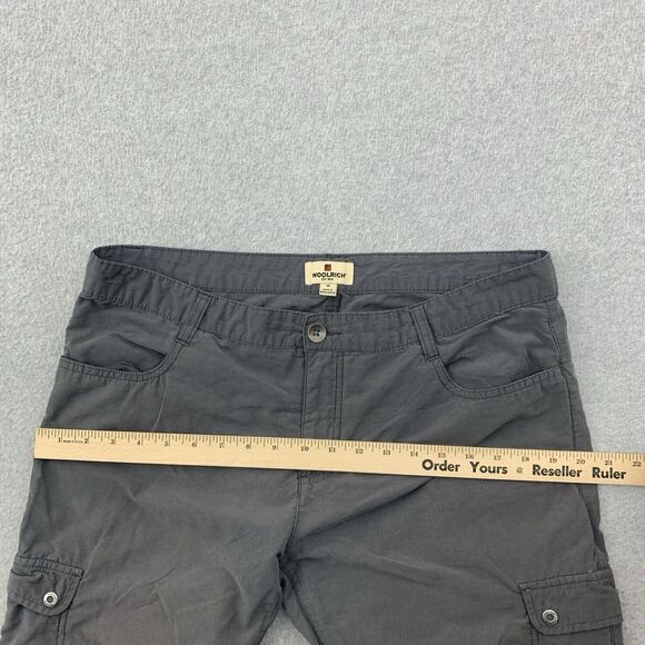 Woolrich Cropped Pants Size 10 Rouched Gray Hiking Nylon Blend Gray - Picture 11 of 16